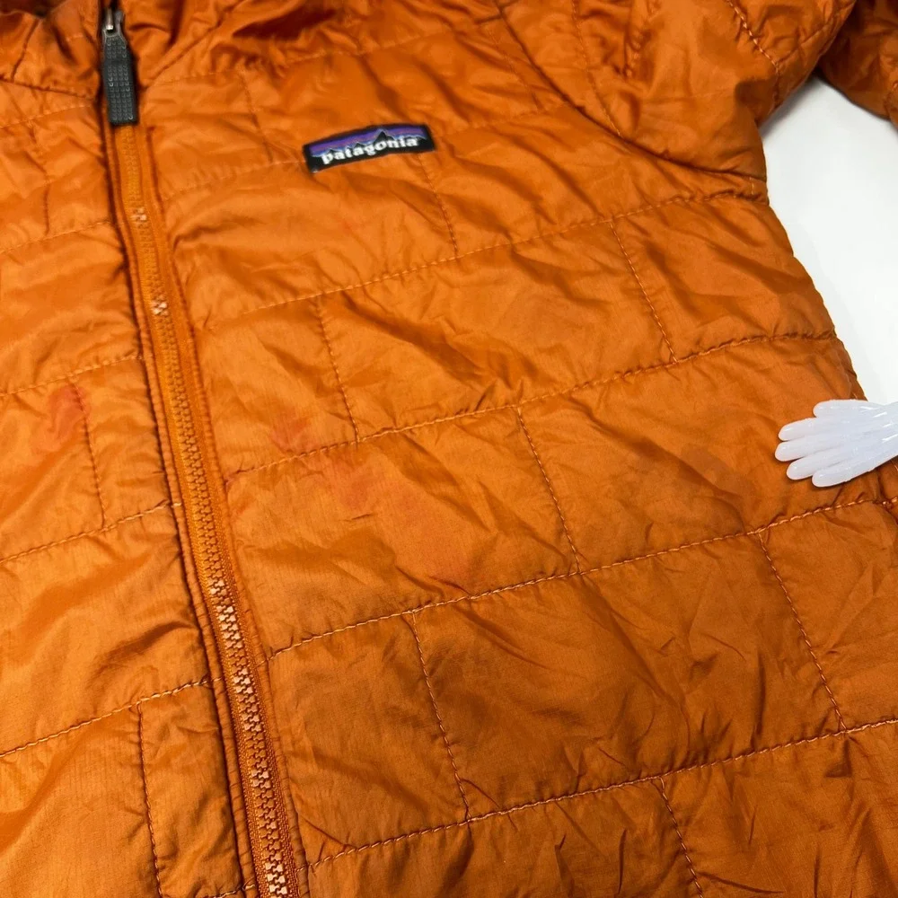 Patagonia Kids Nano Puff Insulated Puffer Jacket Burnt Orange Full Zip